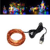 USB Powered 10M 100LEDs Colorful Koperdraad Fairy String Light voor kerst DC5V