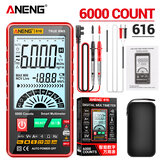 ANENG 616大型スクリーンバックライトデジタルマルチメーター6000カウントUltra thin Intelligent AC DC電圧電流Multímetro TestTool