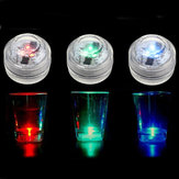 Vízálló Mini LED színes kerek gyertya víz alatti lámpa 
