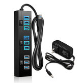 ELE 5V 2A Powered USB Hub 3.0 hub Güç Adaptörü Açma/Kapama Anahtarları ile 10 Şarj Bağlantı Noktası 