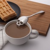 ملعقة تحريك سكر قهوة شاي من الفولاذ المقاوم للصدأ بشكل جمجمة KC-FS05 ملعقة الطهي 1 قطعة