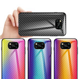 Bakeey for POCO X3 PRO /  POCO X3 NFC Case Carbon Fiber Gradient Color Shockproof Anti-Scratch Tempered Glass Protective Case Non-original