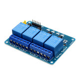 5 stuks 5V 4-kanaals relaismodule PIC ARM DSP AVR MSP430 blauw Geekcreit voor Arduino - producten die werken met officiële Arduino-boards