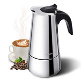Godmorn Herdkanne Espressokocher Mokka-Kaffeemaschine 300 ml / 10 oz / 6 Tassen Klassischer Cafemaker aus Edelstahl 430 Geeignet für Induktionsherde