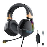 BlitzWolf® BW-GH2 játék fejhallgató 7.1 csatornás, 53 mm-es illesztőprogram USB vezetékes RGB gamer fejhallgató mikrofonnal, számítógéppel PS3 / 4