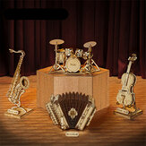 ROBOTIME DIY 3D головоломка деревянные музыкальные инструменты модель декомпрессия модель, собираемая вручную, в подарок на день рождения игрушка