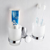  Portavasos de cromo de aleación de zinc Copas de vidrio Cuarto de baño Accesorios Portavasos de cepillo de dientes