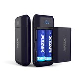 XTAR PB2ラピッドスマートフォンパワーバンク＆隠しLCDディスプレイ18650バッテリーチャージャー2Slots USBケーブル