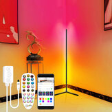 Luminária de chão inteligente multicolorida de atmosfera com controle por aplicativo, modo DIY com sincronização de música, temporizador, luz de ambiente RGB para sala de estar e quarto, fita de luz de cor dos sonhos para decoração do ambiente.