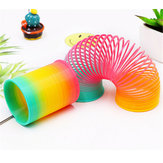 Пластиковая радужная круглая раскладная катушка, разноцветная пружинка для детей, забавная классическая игрушка для развития, подарок
