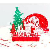 3D-s karácsonyi pop-up boldog karácsonyt üdvözlőlap karácsonyi ajándékok party üdvözlőlap 