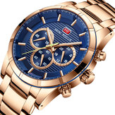 MINI FOCUS MF0170G Business Style Men Wrist Watch Stainless Steel Band Quartz Watches