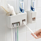 Honana BC-259 Настенный автоматический диспенсер для зубной пасты с держателем для зубных щеток для ванной комнаты