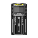 NITECORE UMS2 شاحن بطارية USB شاشة LCD شاحن ذكي لبطاريات 26650 و 18650 و 21700 و 16340 و 18350