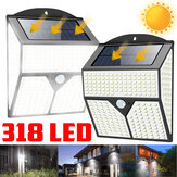 318LED Lampka solarna z czujnikiem ruchu podczerwieni do oświetlenia ogrodu i zabezpieczenia bezpieczeństwa na ścianie dla przestrzeni na świeżym powietrzu