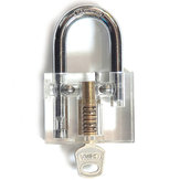 قفل تدريبي من نوع قرص قفل DANIU شفّاف من الداخل مع عرض داخلي لأدوات فتح الأقفال