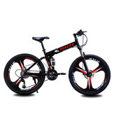 MACCE 26 Inch 27-Speed Adult Mountain Bike MTB Folding Disc Brake Shock Absorption Off-road Bike for 160-185cm People