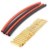 20Pcs 2mm Gold Banana Connector Plug With Heat Shrinkable Tube For Motor