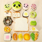 18PCS Random Squishy Panda Sandwich Toastbroodjes Donuts Squishy Soft Mobiele Telefoonbandjes