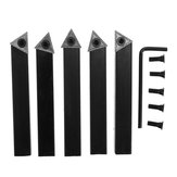 5Pcs 1/4 Inch Indexable Turning Tool Holder with Carbide Inserts Set