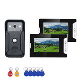 Ennio SY813QAID12 7 inch 2Monitors Video Intercom Door Phone RFID System With HD Doorbell 1000TVL Camera
