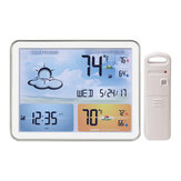 Stacjonarny cyfrowy zegar budzikowy z stacją pogodową Pełnokolorowy wyświetlacz LCD Zegar pogodowy z detekcją temperatury i wilgotności