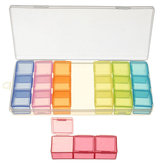 21 slot de sete dias colorida pílula caixa de remédios caso recipiente de armazenamento organizador 7 dias