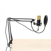 BM800 Professzionális kondenzátor mikrofon hang és hangfelvétel stúdióban, mikrofon rendszer készlet, állítható mikrofon függesztő kar és szűrő
