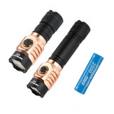 Astrolux S43S Copper 4LED 2100LM EDC Flashlight + Astrolux® E1825 2500mAh 18A 3.7V 18650 Li-ion البطارية