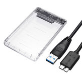 2,5 inç 5 Gb / sn USB 3.0 - SATA Sabit Sürücü Muhafazası Şeffaf HDD SSD Sabit Disk Kılıf 7-9,5 mm Sabit Sürücü için