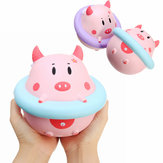 YunXin Squishy Jumbo Piggy 16cm Maiale con salvagente gonfiabile, lento rigonfiamento, carino set-collezionabile, regalo decorativo, giocattolo