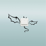 Honana Creativo Devil Bat Interruptor Sticker Cartoon Bat Impermeable Vinilo Decoración de la pared Sticker Home Decor Wallpaper for Home Dormitorio de fondo Extraíble Interruptor de Pared Pegatinas