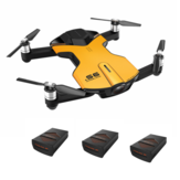 Wingsland S6 WiFi FPV con telecamera 4K UHD, evasione completa degli ostacoli, piccolo drone giallo per selfie con tre batterie