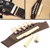 1 juego de guitarra profesional Kit de guitarra acústica Puente con clavijas de hueso Tuerca de silla de montar