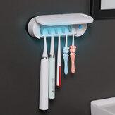 Sterilizzatore per spazzolino elettrico a raggi ultravioletti 2 in 1, presa elettrica per asciugatura automatica, sterilizzazione ultravioletta per la cura dentale familiare