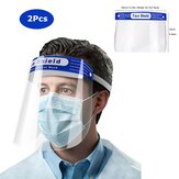 2 Pcs Anti-fog Transparent Plastic Full Face Shield Protective Face Mask Anti-Spitting Splash Facial Cover With Forehead Cushion