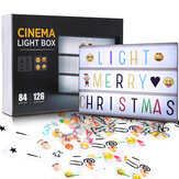 JETEVEN Caja de luz LED combinada A4 Luz nocturna DIY Letra Símbolo Decoración de tarjetas Alimentada por USB/batería Tablero de mensajes