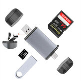 Bakeey 6 en 1 Lector de tarjetas multifunción USB 3.0 de alta velocidad de 10 Gbps, Tipo-C / Micro-USB / SD / TF, adaptador de concentrador OTG de aleación de aluminio para teléfono inteligente y portátil