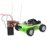 130 x 120 x 40mm Groen 4 Kanaals Afstandsbediening Slimme Robotauto DIY Kit NO.15 Voor Kinderen