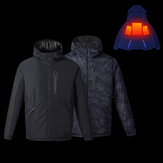 Uleemark IP64 férfi téli újratölthető, állítható elektromos fűthető kabát Kabátok Mosható vízálló esőálló Soft tollkabát
