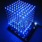 DIY Cuadrado 8x8x8 3D Luz Electrónica Cube Kit Azul Rojo LED Tablero de espectro