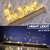Luminária Noturna de Madeira Mini LED Amor Doméstico Lâmpada de Letras para Decoração em Casa