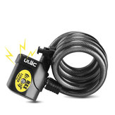 Sistema de alarme ULAC AL-3P de 12 mm para bloqueio de bicicletas, à prova d'água e com cabo de segurança para ciclismo e motociclismo