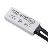 10pcs KSD9700 250V 5A 45℃ Interruptor de sensor de temperatura termostático de plástico NC