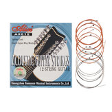Alices A2012 12 Strings Acoustic Guitar Strings 010-026 Stainless Steel Core Coated Copper Alloy Wound Strings Set