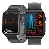 BlitzWolf® BW-HL6 EKG HRV 1.85 inç AMOLED 3D Kavisli Ekran Kalp Atış Hızı Kan Şekeri Izleme Vücut Sıcaklığı Kan Basıncı SpO2 Çoklu Sağlık Bluetooth Arama Akıllı Saat