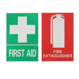 100x66mm First Aid Fire Extinguisher PVC Sticker Sign Decal Set OHS WHS