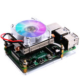 52Pi Low-Profile Ice Tower Cooling Fan 7 Colors RGB Changing LED Light with Bracket for Raspberry Pi 4 B / 3B+ / 3B