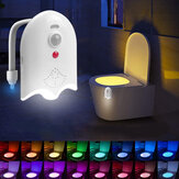 Luci notturne per il bagno con sensore di movimento automatico, 16 colori, lampada aromatica ricaricabile per il water, con compresse di aromaterapia