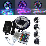 5M SMD 3528 300 Waterdichte LED RGB Strip Flexibel Licht 24-toetsen IR-afstandsbediening + Voedingsadapter DC12V
